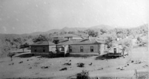 View of Acadia from rear of cabins, circa 1908