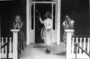 Nancy Terry (center) on Mt View Hotel porch